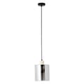 Miniatyrbillede 2 af 3: Brilliant Weald pendel 20cm sort/røg/træ metal/glas/træ   1x A60, E27, 40 W, egnet til normal lampe (medfølger ikke)