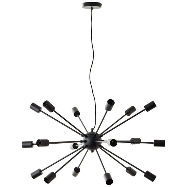 Brilliant Dree pendellampa 90cm mattsvart metall   18x A60, E27, 40 W, lämplig för normal lampa (ingår ej)