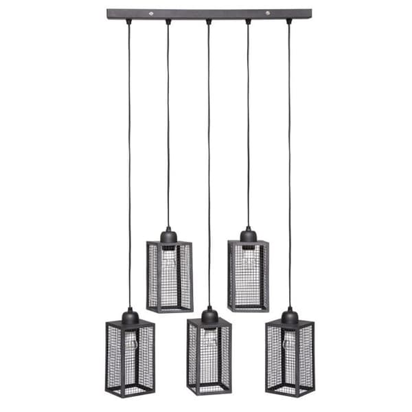 New York taklampa "Hune" i loftstil svart metall Atmosphera