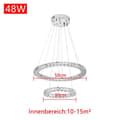 Miniatyrbild 2 av 4: XMTECH 48W LED Crystal Design Takljus LED Pendellampa Hänglampa Creative Ljuskrona Två Ringar Ljuskrona, Cool Vit