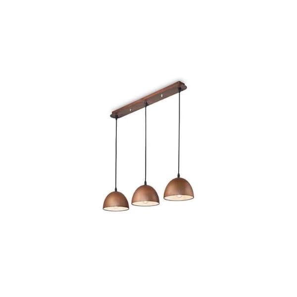 Upphängning - IDEAL LUX - FOLK - 3 ampuller E27 - Metall - Brun - Inomhus