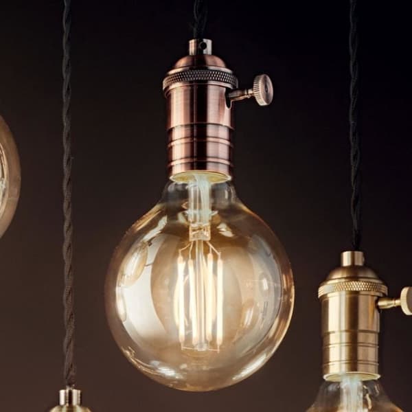 Upphängning DOC SP1 ANTIK KOPPAR - IDEAL LUX - Ø 10 x H min 18 / max 137 cm - Svart - Vintage