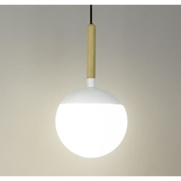 MIN - Offset taklampa Metall/Trä/Vit glas Ø18,5cm