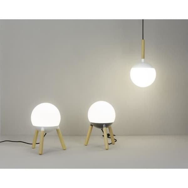MIN - Offset taklampa Metall/Trä/Vit glas Ø18,5cm