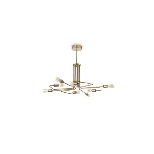 Upphängning - IDEAL LUX - TRIUMPH - Antik mässing - 8 glödlampor - Vintage - E27