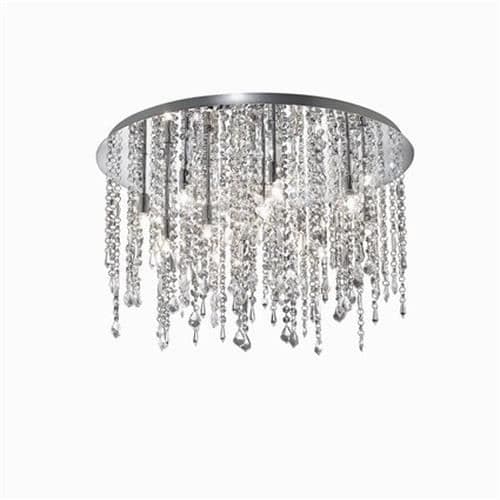 Ideal Lux ROYAL PL12, Sovrum, Barnrum, Matsal, Vardagsrum, Krom, IP20, Yta, Rund, Glas, Metall Krom