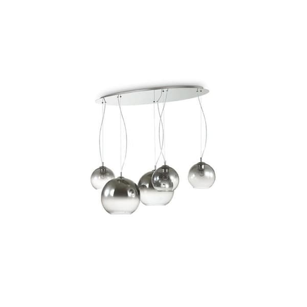 Upphängning - IDEAL LUX - DISCOVERY FADE - 5 ampuller E27 - Metall och Glas - Grå