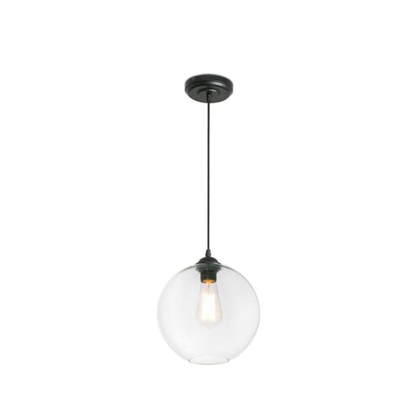 Pendellampa i glaskula - Clara - 27 cm - Metall - E27 - Modern design Transparent