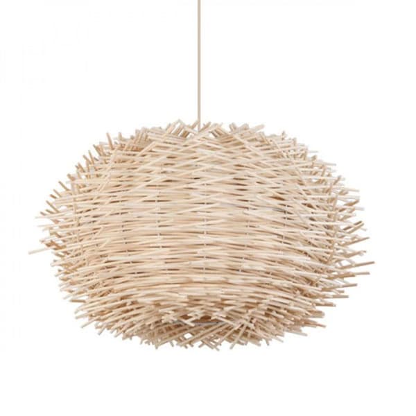 Naturlig RATTAN hänglampa TINOS sjöborre form 50cm