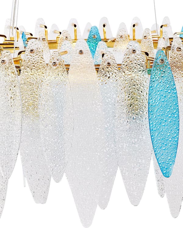 Lysekrone Multifarvet Glas ø 60 cm Moderne Krystallysekrone Prisme Design Chandelier til Spisebord Pendel Lampe
