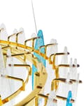 Miniatyrbillede 7 af 9: Lysekrone Multifarvet Glas ø 60 cm Moderne Krystallysekrone Prisme Design Chandelier til Spisebord Pendel Lampe