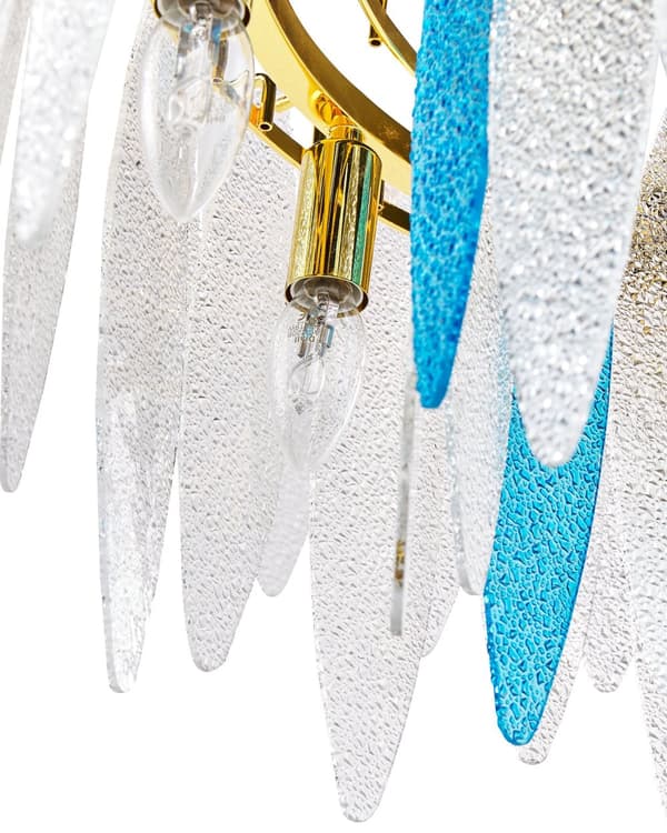 Lysekrone Multifarvet Glas ø 60 cm Moderne Krystallysekrone Prisme Design Chandelier til Spisebord Pendel Lampe