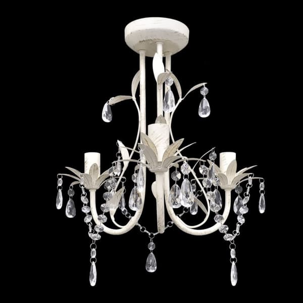 krystallysekroner 2 stk. elegant hvid