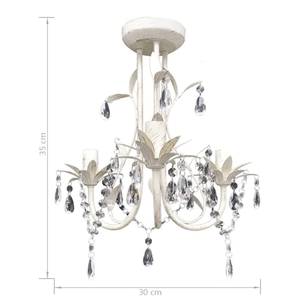krystallysekroner 2 stk. elegant hvid