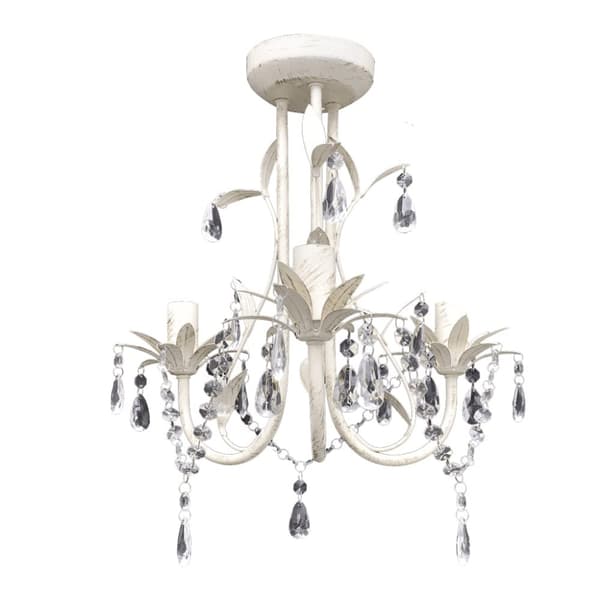 krystallysekroner 2 stk. elegant hvid