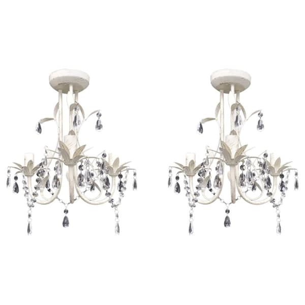 krystallysekroner 2 stk. elegant hvid