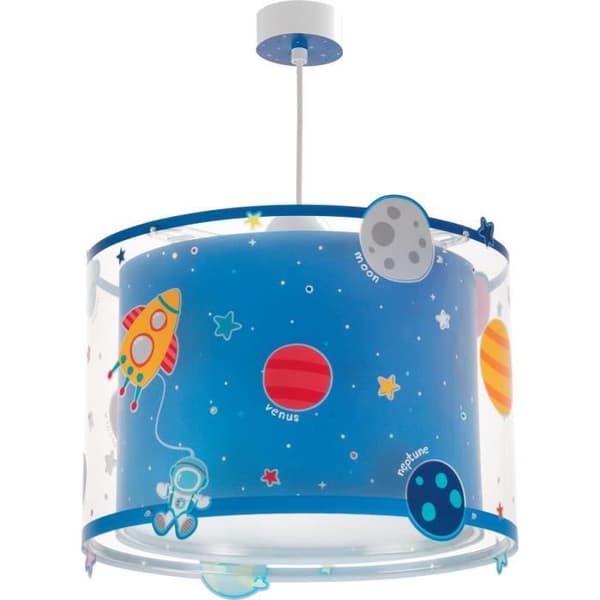 Dalber - Hänglampa för barn - Planeter - Solsystemets planeter, L 33 cm, H 25 cm, Blå Blå