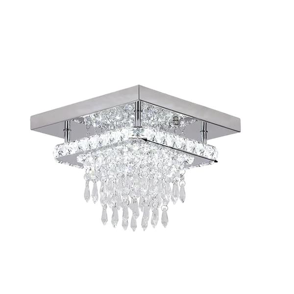 Krystal loftlampe, LED-belysning, moderne design, 5 hoveder, kold hvid