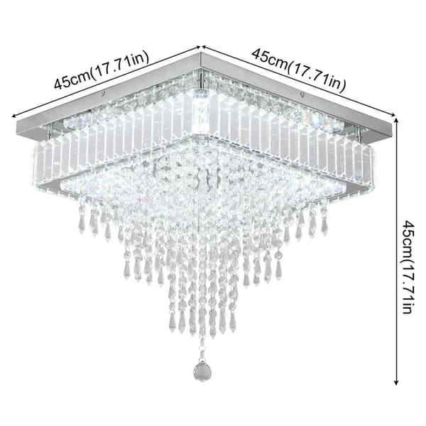 Kristall Taklampa, LED Belysning, Modern Design, 5 huvuden, kallt vitt