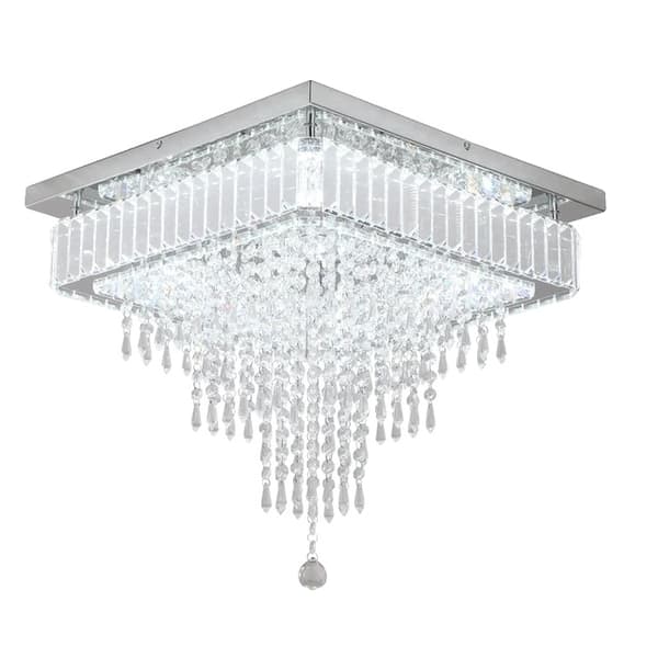 Kristall Taklampa, LED Belysning, Modern Design, 5 huvuden, kallt vitt
