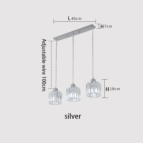 Kristallikattovalaisin, minimalistinen muotoilu, pohjoismainen tyyli, 3 pään nauhapohja C, lämmin valkoinen
