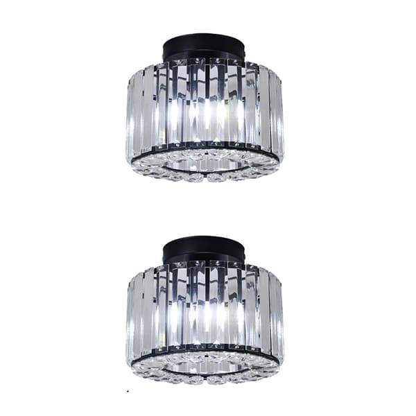 Kristallkrona Hänglampa, Kristall Design, Lyxig Heminredning, svart B 2ST, varmvit