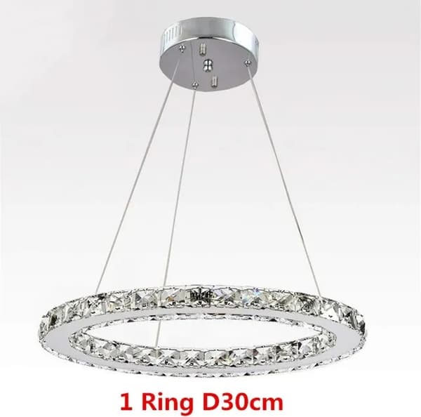 Lysekroner, Luksus Design, Rustfrit Stål Konstruktion, 3Rings D20 40 60cm, dæmpning med fjernbetjening