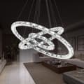 Miniatyrbild 4 av 4: YUENFONG Modern kristallkrona 72W LED 3-ringar takljuslampor, Creative Dining Room Hanging Lamp (Cool White, 72W)