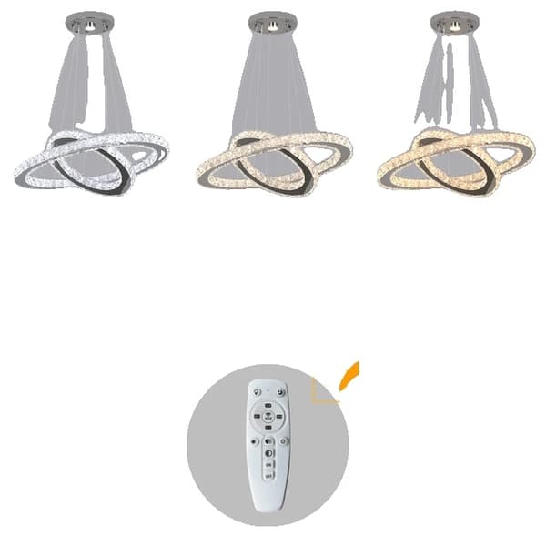 Krystal krone, LED-belysning, moderne design, ændringsbar remote