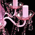 Miniatyrbild 7 av 10: vidaXL Takkrona med kristaller 5 glödlampor rosa -  Takkronor