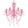 Miniatyrbild 1 av 10: vidaXL Takkrona med kristaller 5 glödlampor rosa -  Takkronor