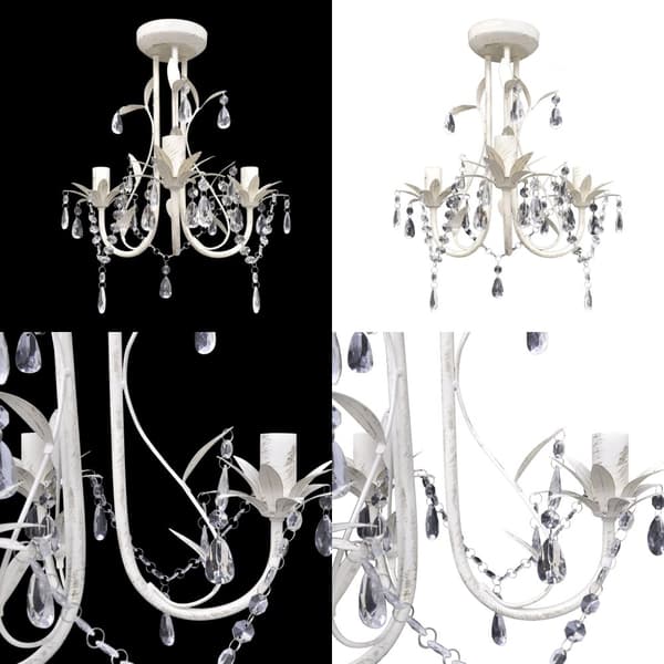 Krystallysekrone elegant hvid - Loftslampe - Loftslamper - Home & Living