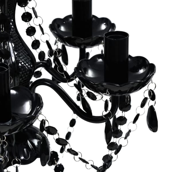 Krystallysekrone 5 pærer sort - Kunstig Krystalloftslampe - Lysekroner - Home & Living