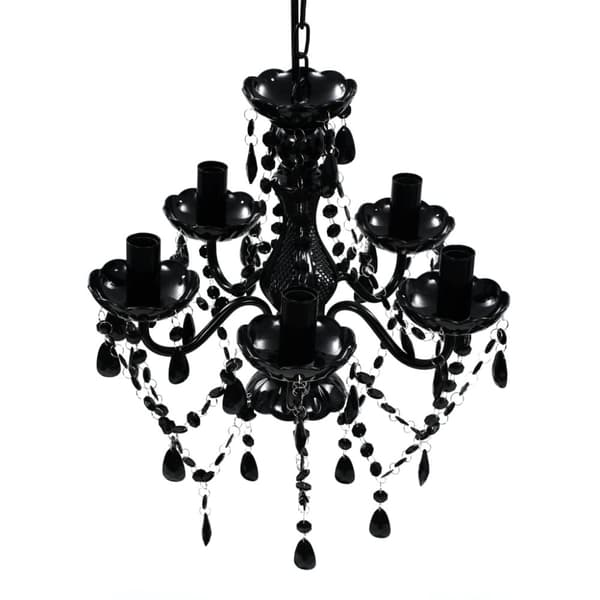 Krystallysekrone 5 pærer sort - Kunstig Krystalloftslampe - Lysekroner - Home & Living