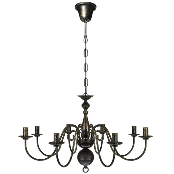 Lysekrone 8 x E14-pærer antiklook metal sort - Loftslampe - Loftslamper - Home & Living