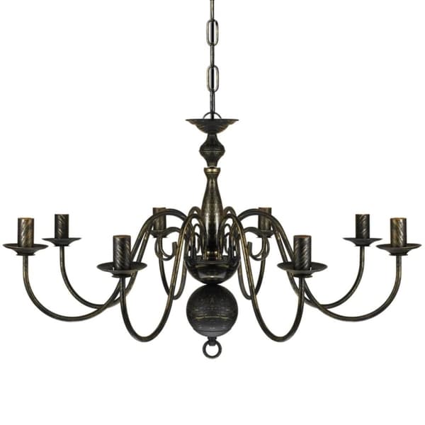 Lysekrone 8 x E14-pærer antiklook metal sort - Loftslampe - Loftslamper - Home & Living