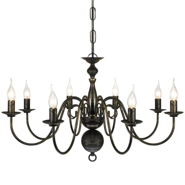 Lysekrone 8 x E14-pærer antiklook metal sort - Loftslampe - Loftslamper - Home & Living