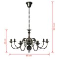 Miniatyrbillede 7 af 7: Lysekrone 8 x E14-pærer antiklook metal sort - Loftslampe - Loftslamper - Home & Living