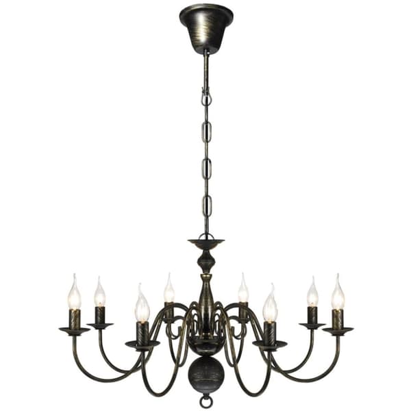 Lysekrone 8 x E14-pærer antiklook metal sort - Loftslampe - Loftslamper - Home & Living