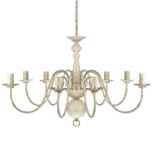 Antik lysekrone 8 x E14-fatninger metal hvid - Loftslampe - Loftslamper - Home & Living