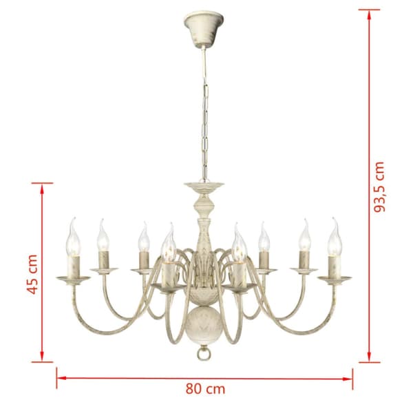Antik lysekrone 8 x E14-fatninger metal hvid - Loftslampe - Loftslamper - Home & Living