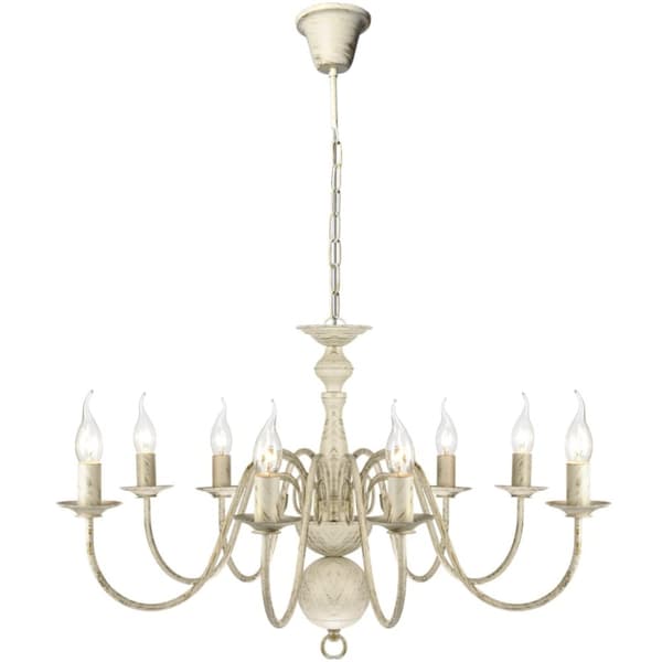 Antik lysekrone 8 x E14-fatninger metal hvid - Loftslampe - Loftslamper - Home & Living