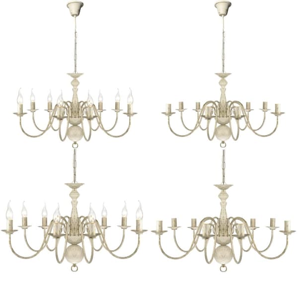 Antik lysekrone 8 x E14-fatninger metal hvid - Loftslampe - Loftslamper - Home & Living