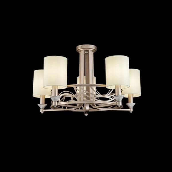 Lustre - VITTORIA - Grädde med guld - 5 ljus - E14 - 40W - Inomhus