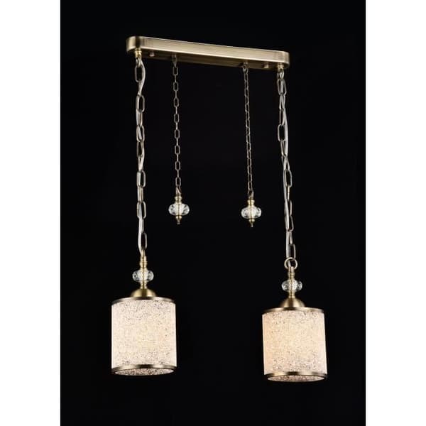 Utsökt 4-Light Suspension Chandelier, skålformad, svartfärgad metallram, vitfärgade taklampor i glas, för