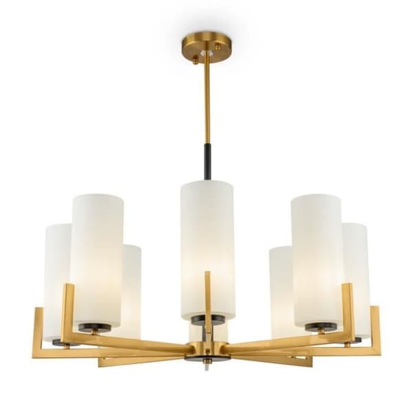 Moderna ljuskrona - Maytoni - Fortano - 8 lampor - Mässing - Glasskärm - Nutida design