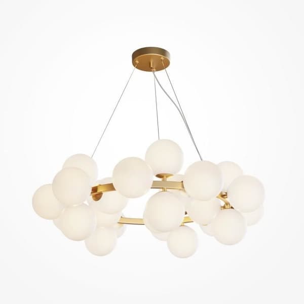 Maytoni Dallas 25-Light Gold Globe Modern taklampa, matt vit skärm, G9