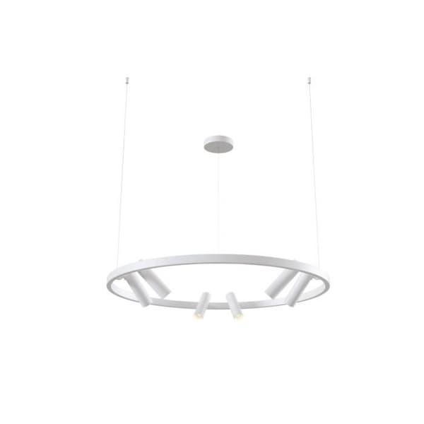 Rund upphängd ljuskrona - Maytoni - Vit LED Metallram - Diameter 90 cm