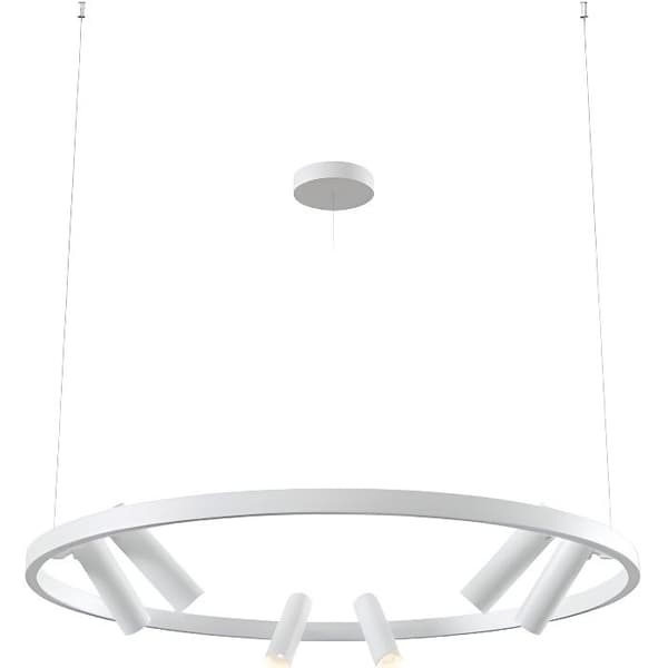Rund upphängd ljuskrona - Maytoni - Vit LED Metallram - Diameter 90 cm Vit