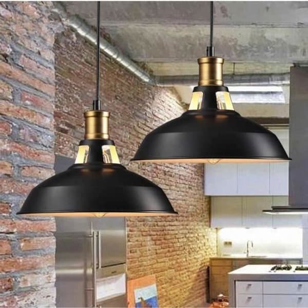Industriell taklampa retro - Svart - E27 40W - 27cm - för Vardagsrum Korridor Kök